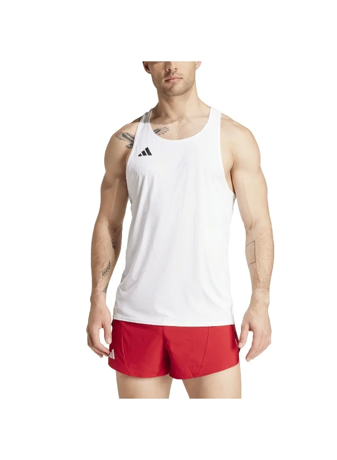 Adidas Adizero E Snglt White Running T-Shirts For Men XS