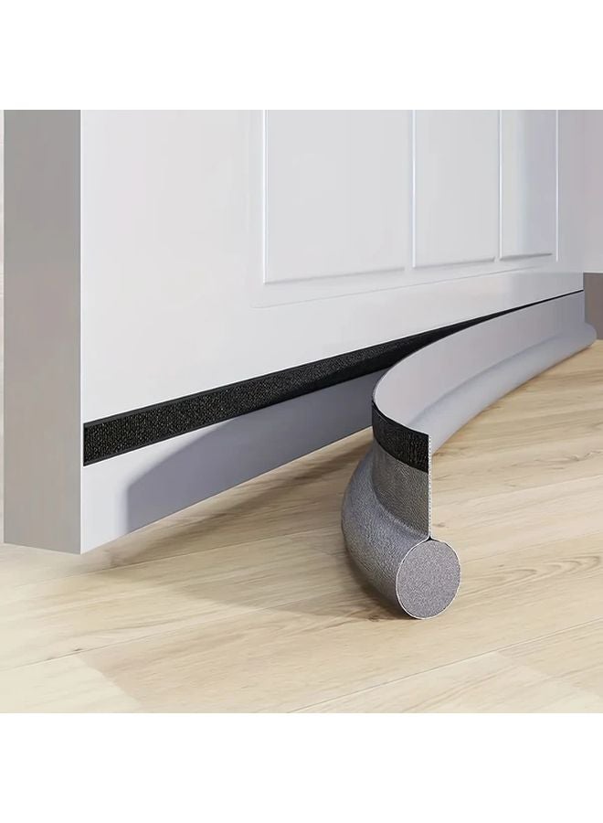 Black 96 Inch Self Adhesive Door Bottom Seal Soundproofing Insect Protection Durable Plastic - Image 5