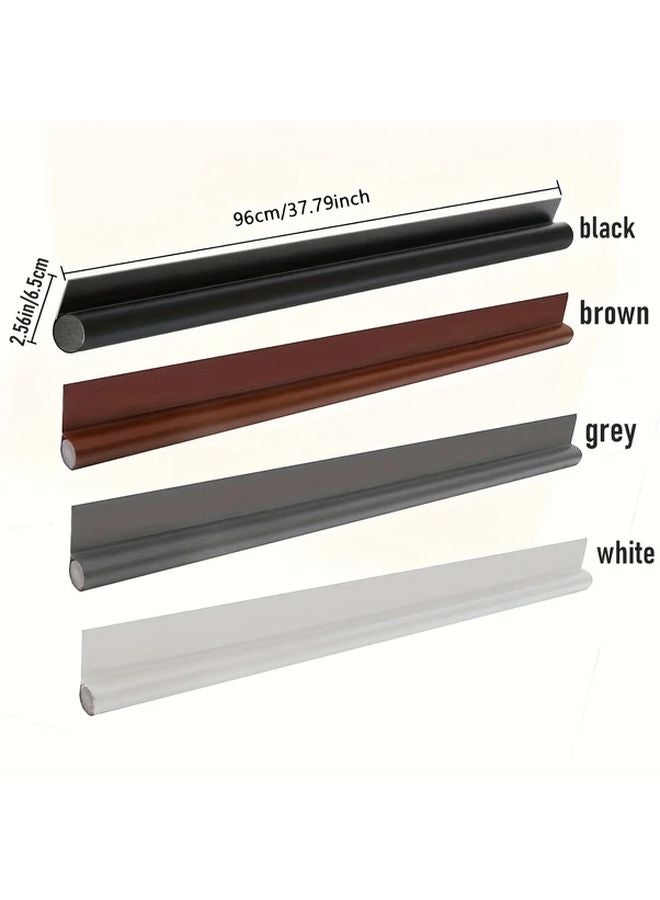 Black 96 Inch Self Adhesive Door Bottom Seal Soundproofing Insect Protection Durable Plastic - Image 4
