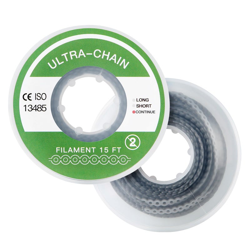 سلسلة القوة المرنة التقويمية JMU للأقواس 15 قدم رول مستمر فضي