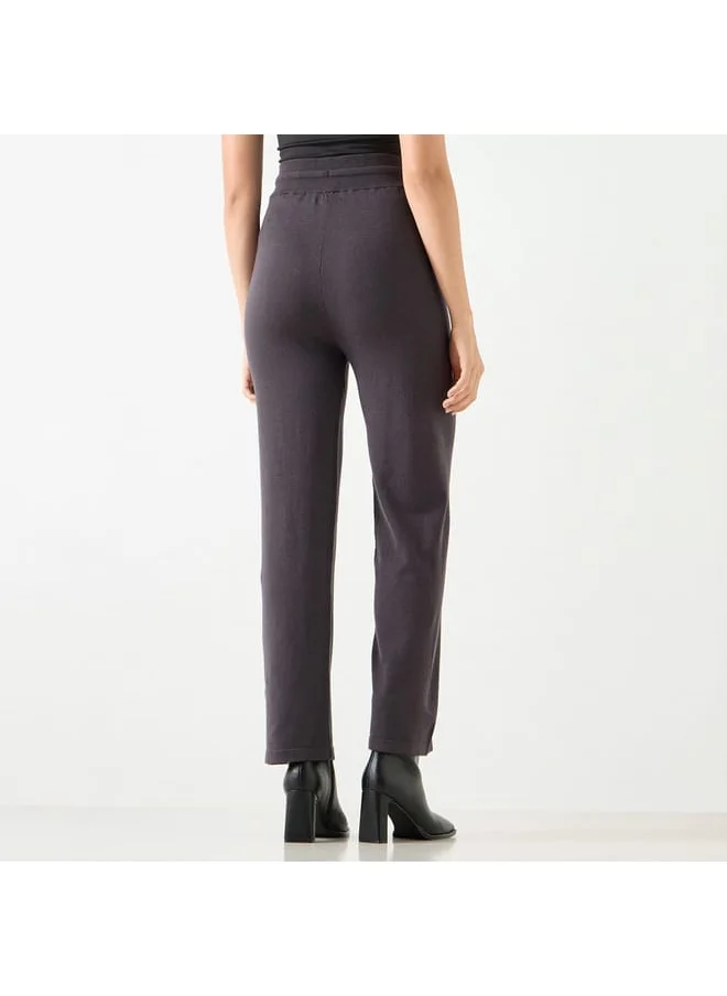 Iconic Iconic Solid Leggings with Drawstring Closure