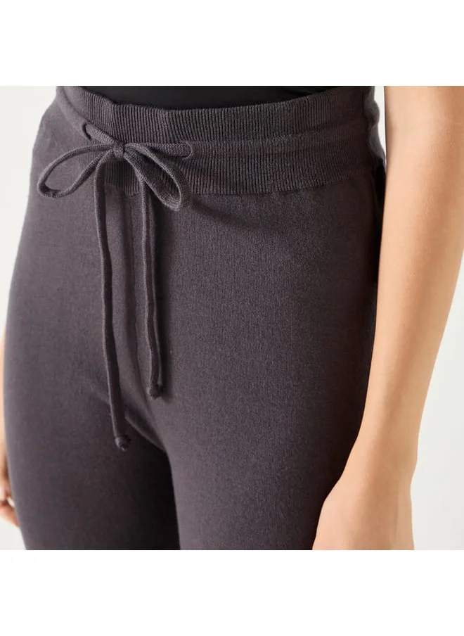 Iconic Iconic Solid Leggings with Drawstring Closure