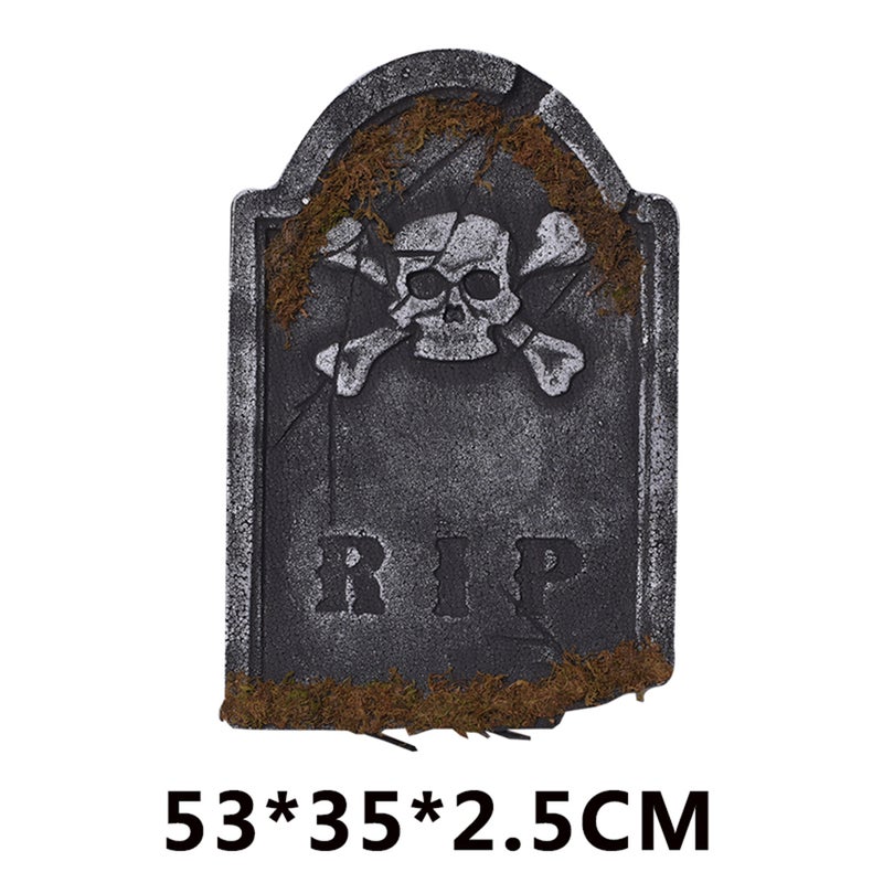 Halloween Foam Tombstone Reusable Haunted House Yard Decoration Realistic Graveyard Props - Image 2