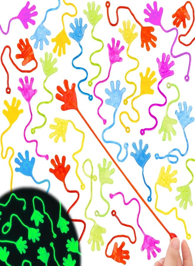 شيندل مجموعة شيندل من 115 قطعة من الأيدي اللاصقة اللامعة، هدايا حفلات للأطفال، ألعاب أيدي لاصقة مطاطية لحشو أكياس الهدايا، جوائز كرنفال صناديق الكنوز الصفية - Image 1
