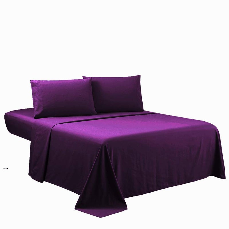Sfoothome Purple King Sheets Set  Hotel Luxury 4Piece Bed Set Extra Deep Pocket 1800 Series Bedding Set Wrinkle  Fade Resistant Sheet  Pillow Case Set King Purple