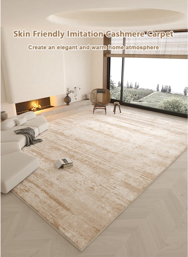 VUCATIN 200x300cm Faux Wool Thick Dense Living Room Carpet, Soft Non-Slip Large Home Area Rug, Cream Style Long Bedside Runner for Bedroom, Sofa & Coffee Table Mat, Balcony Hallway Mat - Image 3
