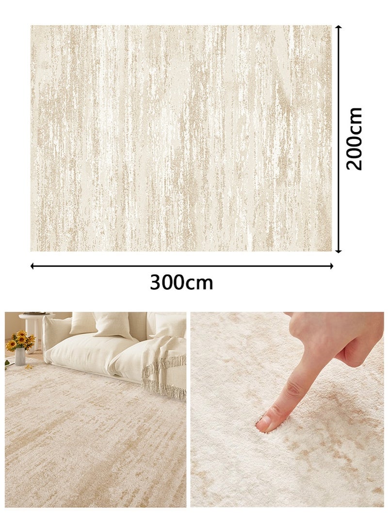 VUCATIN 200x300cm Faux Wool Thick Dense Living Room Carpet, Soft Non-Slip Large Home Area Rug, Cream Style Long Bedside Runner for Bedroom, Sofa & Coffee Table Mat, Balcony Hallway Mat - Image 2