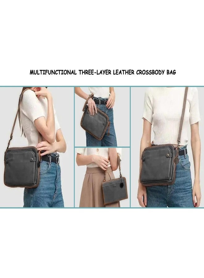 Ciana Multifunctional Three-Layer Clutch PU Leather Crossbody Bag Purse, Shoulder & Clutch Bag, with Strap for women's (Black) - Image 3
