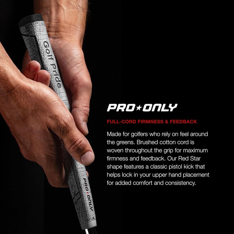 Golf Pride Pro Only Cord Golf Grip - Putter Grip with Rubber & Brushed Cotton Cord - Firm Feel for Maximum Feedback - Image 1