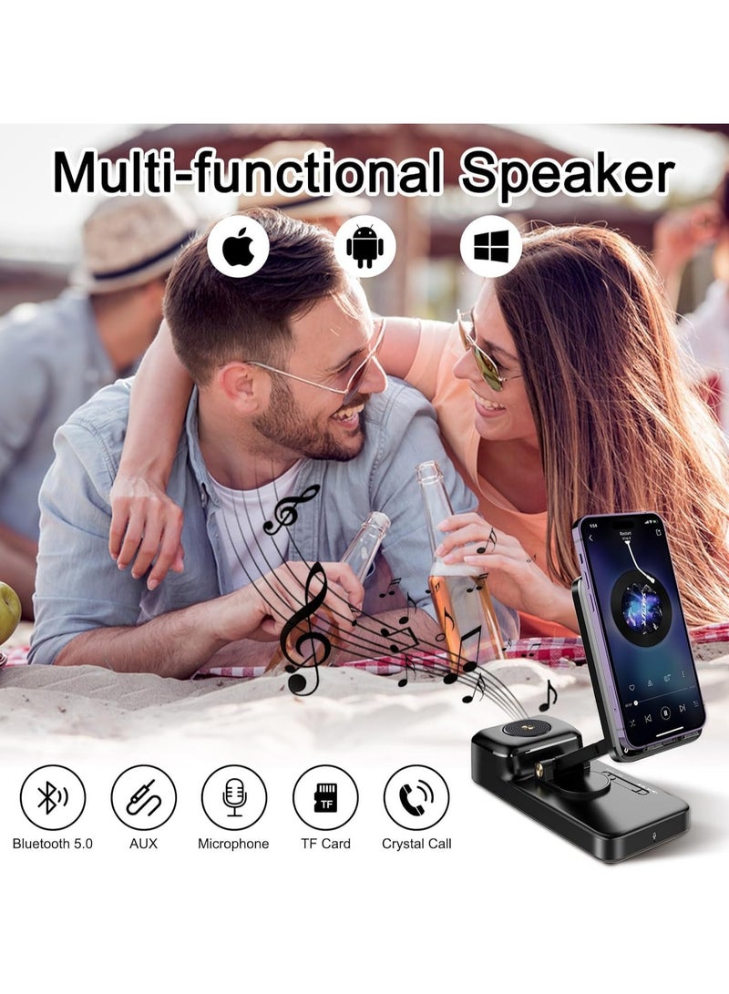 Bluetooth speaker with wireless charging phone holder, adjustable and portable, gifts for men and women, HD surround sound speakers, birthday gifts for men and women - Image 5