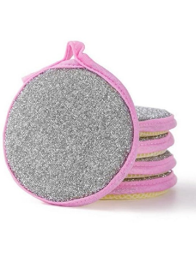 أتش أس آر إسفنجات تنظيف الأطباق، إسفنجات تنظيف مزدوجة الجوانب غير قابلة للخدش، جانب خشن للفرك لأواني الطهي غير اللاصقة، جانب فرك من الألياف الدقيقة الناعمة للأطباق (عبوة من 5 قطع) - Image 1