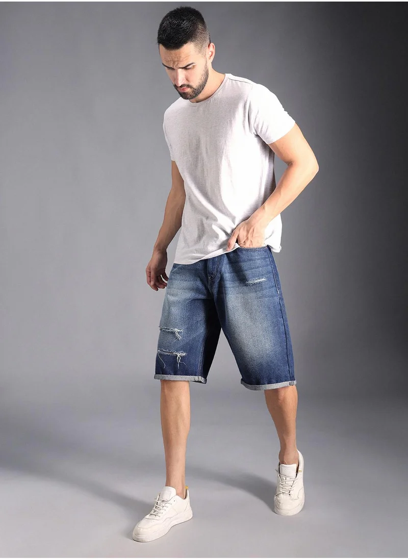 HIGH STAR Men Indigo 4 Shorts