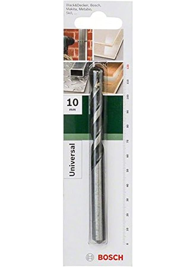 BOSCH Multi Purpose Drill Bit Perfectly Suitable For Use With And Without Impact Drills And Cordless Drill Drivers 10.00 Mm Diameter 120 Mm Total Length 1 Piece - Image 1