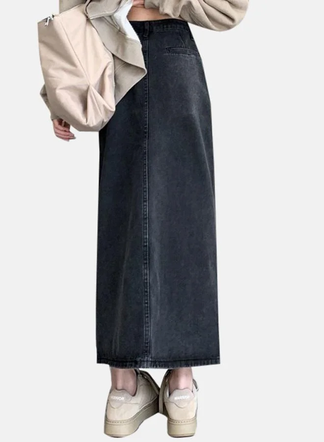 يونيكي Blue A-Line Maxi Denim Skirts