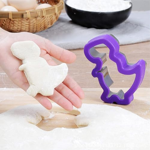 HASTHIP® 8Pcs Dinosaur Cookie Cutters Set Stainless Steel Cookie Cutter Mold Fruit Slice Cake Molds for DIY, Kitchen, Baking, Kids Dinosaur Theme Birthday Party Supplies Favors - Image 2