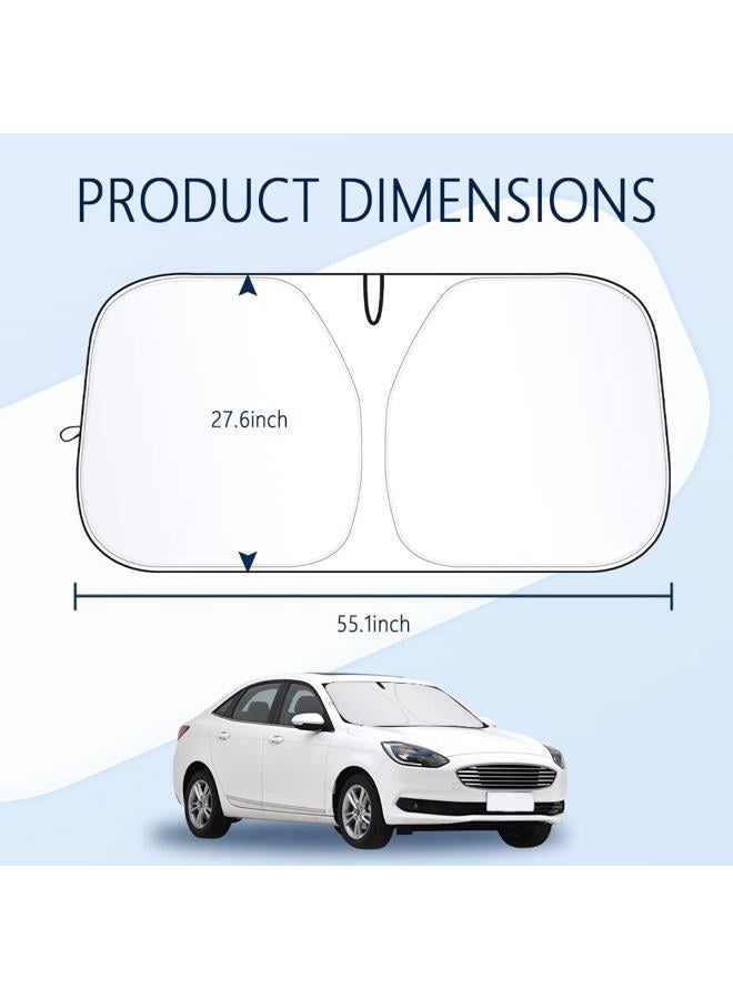 Aokdom 240T Thickened Automotive Glass Sunshade and Comes with Storage Bag,Keep Car Interior Cool,Universal Windshield Sun Shade Fit for Cars,Trucks,SUVs (M(55.12 * 27.6 inch)) - Image 2