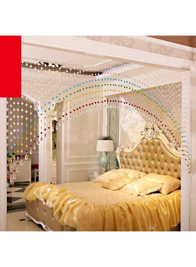 PINDIA 25 String Fancy Sparkling Arch Bead Hanging Curtain with Pure Glass Drops - Multicolor - Image 3