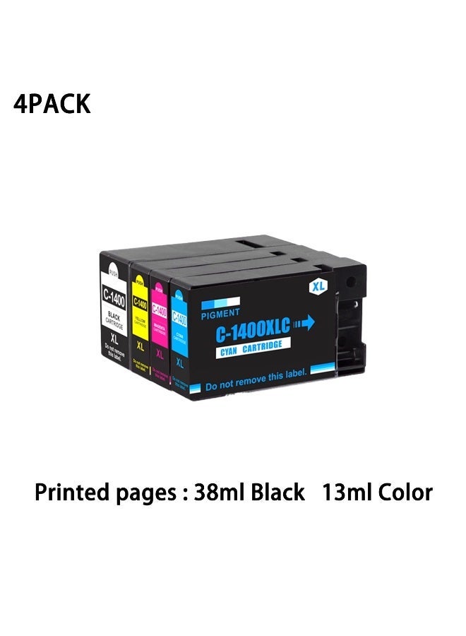 4 Pack 1400XL Ink Cartridges Replacement for Canon PGI-1400XL PGI-1400 Ink Cartridges Compatible with Canon Maxify MB2040 MB2340 MB2140 MB2740 Printer