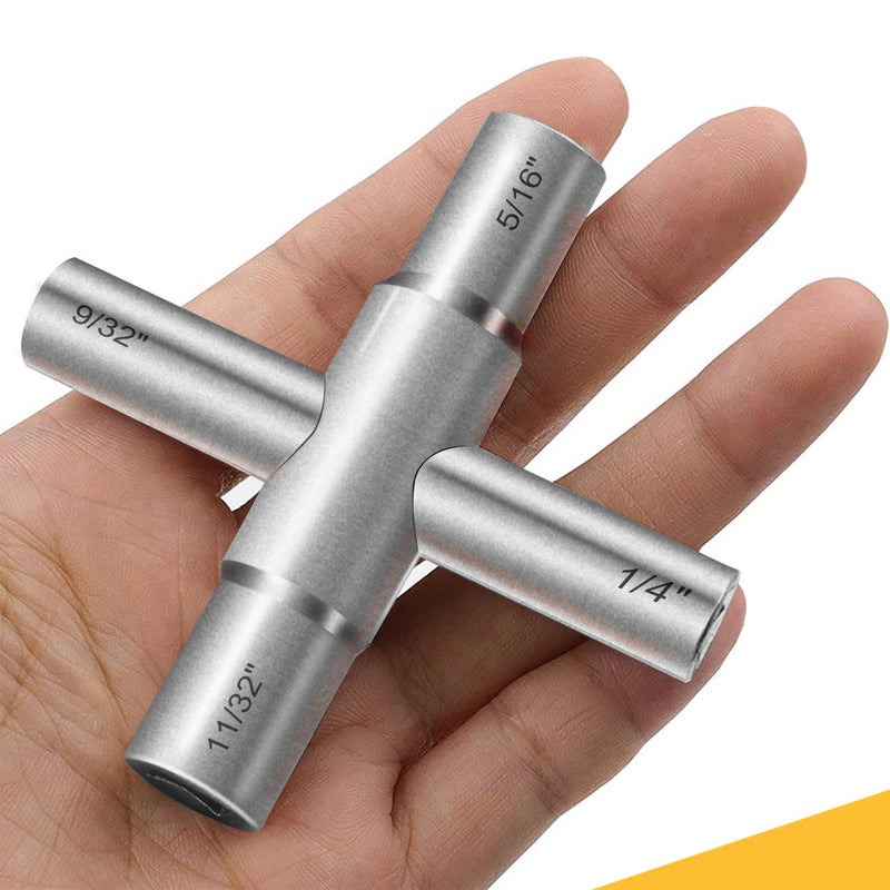 Hanpex 4-Way Sillcock Key Wrench, 1/4", 9/32", 5/16", 11/32", Fits Most Sillcock, Stopcock, Water Spigots, Wall-hydrant, Control Cabinet and Valves - Image 3