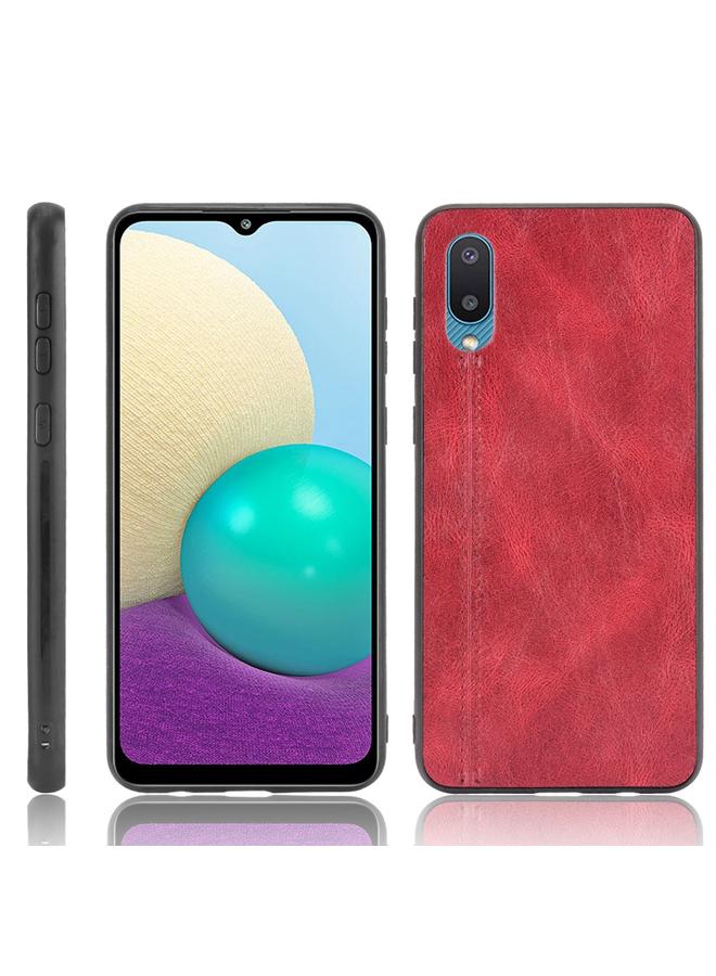 اس-توب جراب لهاتف Samsung Galaxy A02/M02 مقاوم للصدمات بنمط جلد البقر المخيط، مصنوع من مادة البولي يوريثين الحراري + البولي يوريثان الحراري + مادة TPU - Image 1