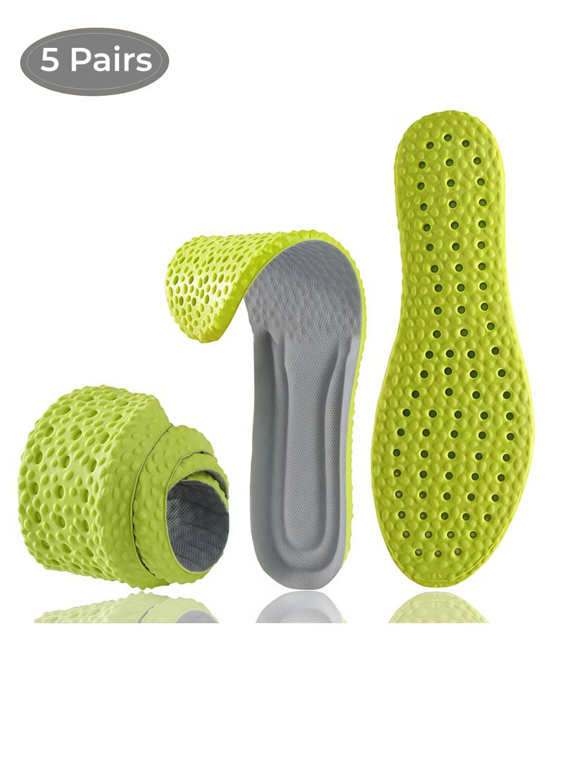 5 أزواج من نعلات الأحذية المصنوعة من إسفنج الذاكرة للرجال والنساء، توفر امتصاصًا استثنائيًا للصدمات وتبطينًا لراحة القدم، ونعلات بديلة مثالية (مقاس المملكة المتحدة 7-9) - Image 1