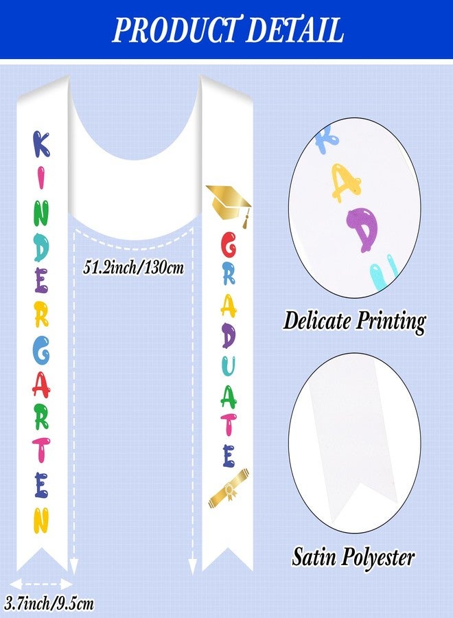 Zhanmai 2 Set 2026 Preschool and Kindergarten Graduation Gown Cap Tassel Set with 2026 Charm Printed Stole Sash for Kids(Medium,Royal Blue) - Image 3