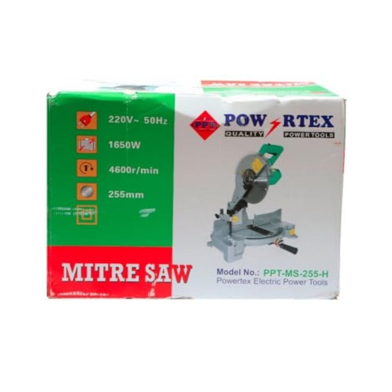 Electric Miter Saw 255mm, 1650W Power Tool, 4600 RPM Cutting Machine for Wood and Metal - Image 5