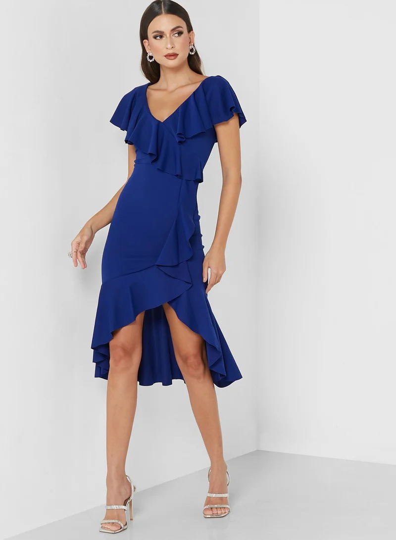 Ella Limited Edition Ruffled Detail Solid Dress