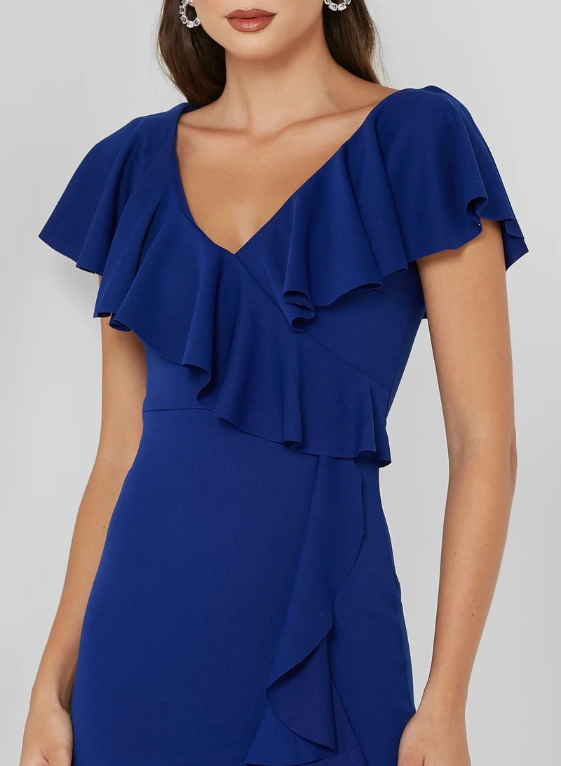 Ella Limited Edition Ruffled Detail Solid Dress