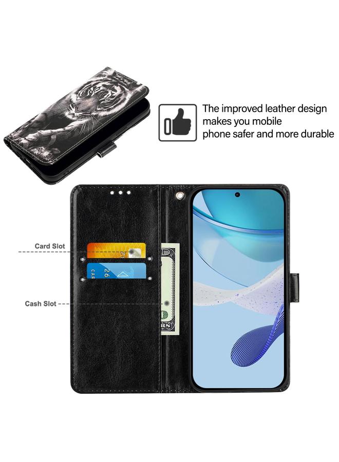 اس-توب جراب لهاتف Realme 13 Pro 5G / 13 Pro+ 5G، مصنوع من الجلد المنسوج البسيط بنمط رسم ملون - Image 5