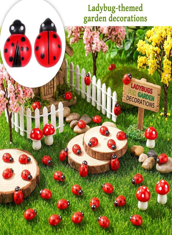 HaiFafafaing 200pcs Mini Resin Ladybug Decor, Tiny Ladybug for Crafts, Dollhouse Miniatures, Fairy Garden, Micro Landscaping, Home Decoration, Two Types - Image 4