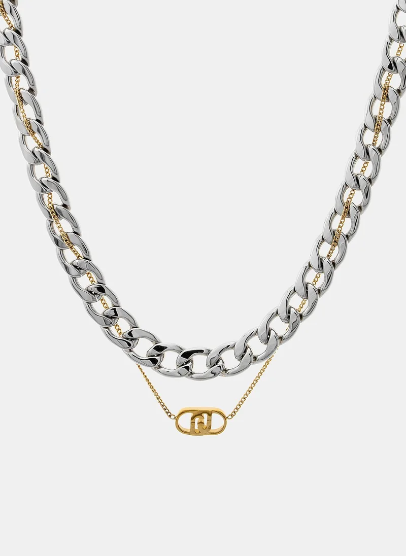 Liu Jo Necklace with rhinestone on monogram