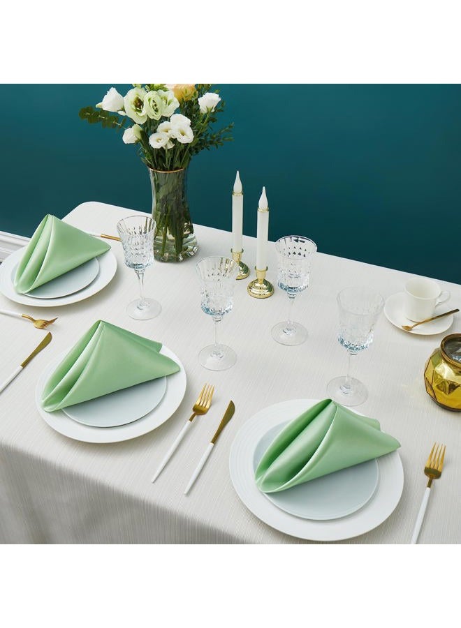 Counfeisly 100 Pack Square Satin Dinner Napkins, 20x20 Inches Silky Soft Smooth Table Cloth Napkins for Restaurant Weddings Banquet Party Decoration, Sage Green - Image 4