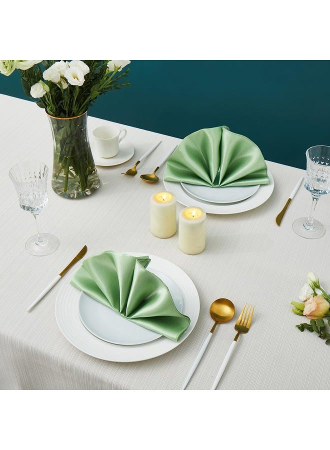 Counfeisly 100 Pack Square Satin Dinner Napkins, 20x20 Inches Silky Soft Smooth Table Cloth Napkins for Restaurant Weddings Banquet Party Decoration, Sage Green - Image 5