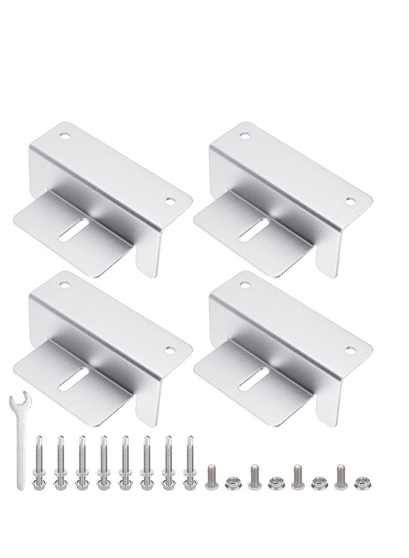 Solar Panel Mounting Bracket, 4Pcs Aluminum Solar Panel Z Brackets with Nuts and Bolts, Roof Solar Panel Bracket for RV, Boat, Wall, Caravans, Yacht and Other Off Gird Installation  - Image 1