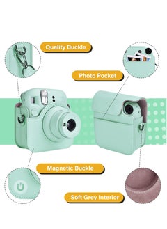 Y&D Case for Fuji Instax Mini 12/Polaroid 12, PU Leather Protective Fujifilm 12 Instant Camera, Removable with Adjustable Shoulder Strap  - Image 4