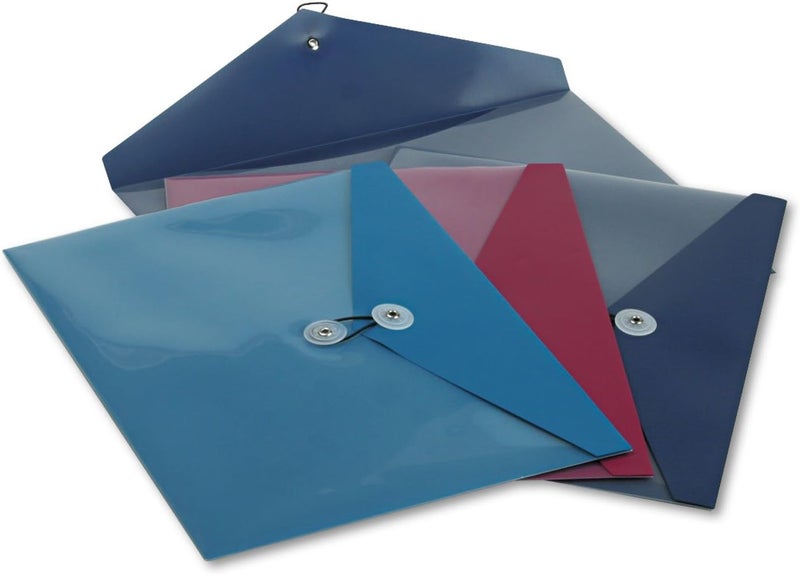 Pendaflex 90016 Poly Booklet Envelope, Side Opening, 12 1/2 x 9 1/4, 3 Colors, 4/Pack - Image 1