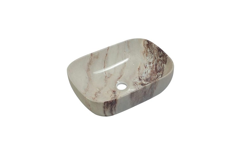 REMANENCE REMANENCE Ceramic Countertop Wash Basin Designer Table Top Bathroom Basin Sink Vessel Sink Wash Basin Over Counter for Bathroom Hotel Home Living Room 18 x 13 x 55 InchBrownDark Brown - Image 2