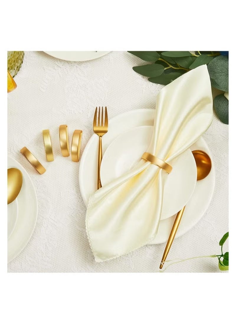 Generic - Napkin Rings, 10Pcs Gold Stainless Steel Napkin Ring Holders, Modern Design Ring Holder Metal Semicircle Serviette Buckles Metallic Adornment, for Table Settings Kitchen Dinner Party Wedding - Image 1