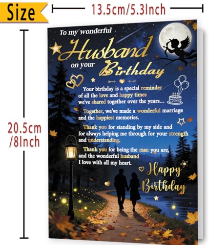 FANCYLUCKY Funny Birthday Card for Husband, Romantic Husband Birthday Card Gifts from Wife, Bday Decoration for Husband - Image 3