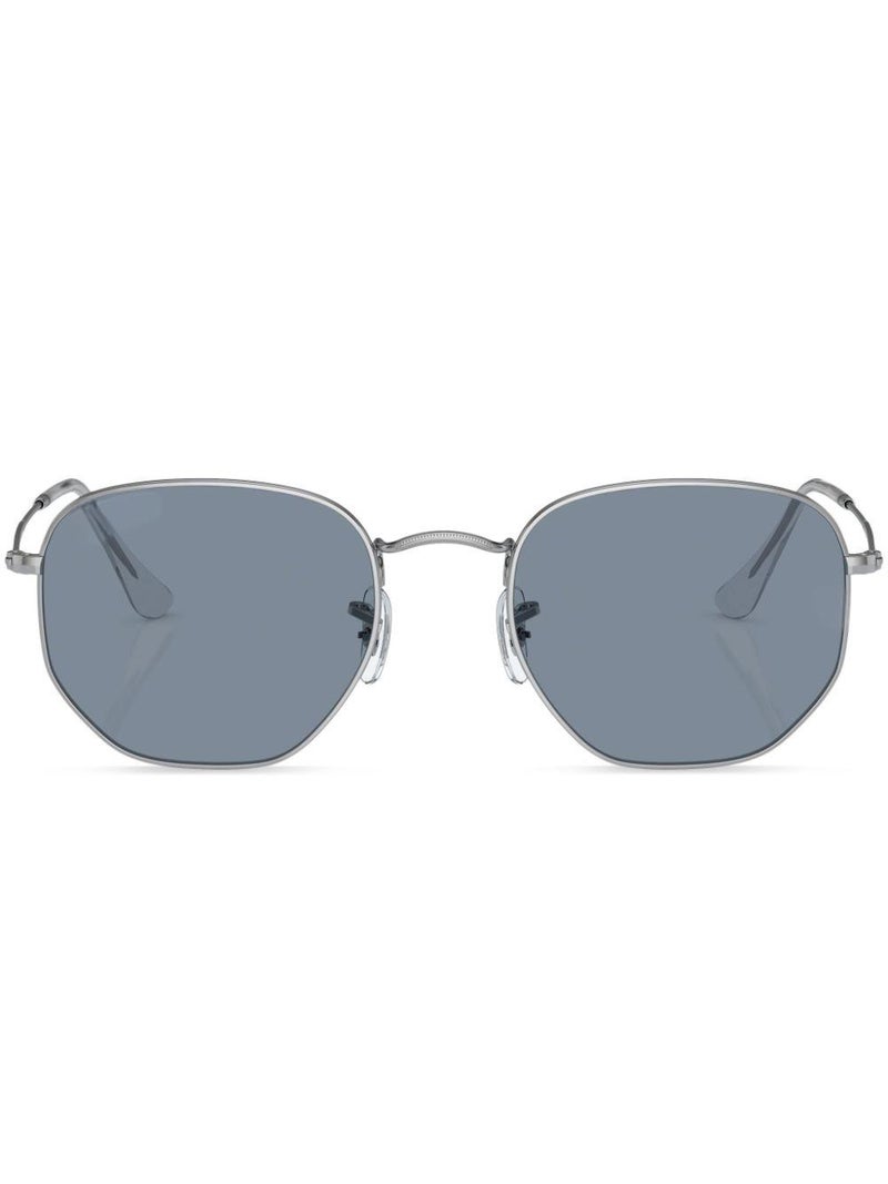 Police RB Men's Cycling Glasses Fashion Pilot Sunglasses Sliver Framed with Grey UV Lenses - Image 1