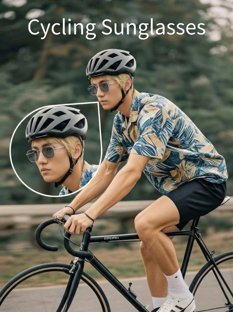 Police RB Men's Cycling Glasses Fashion Pilot Sunglasses Sliver Framed with Grey UV Lenses - Image 2