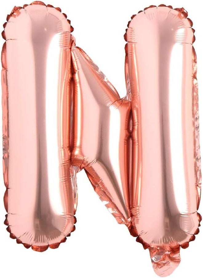 Flyloons Rose Gold N Letter Foil Balloon Alphabets Balloons - Size 16 Inch - Perfect for Birthday Decoration Items, Anniversary, Bachelorette, Wedding, Farewell Create Your Own Custom Phrase and Name