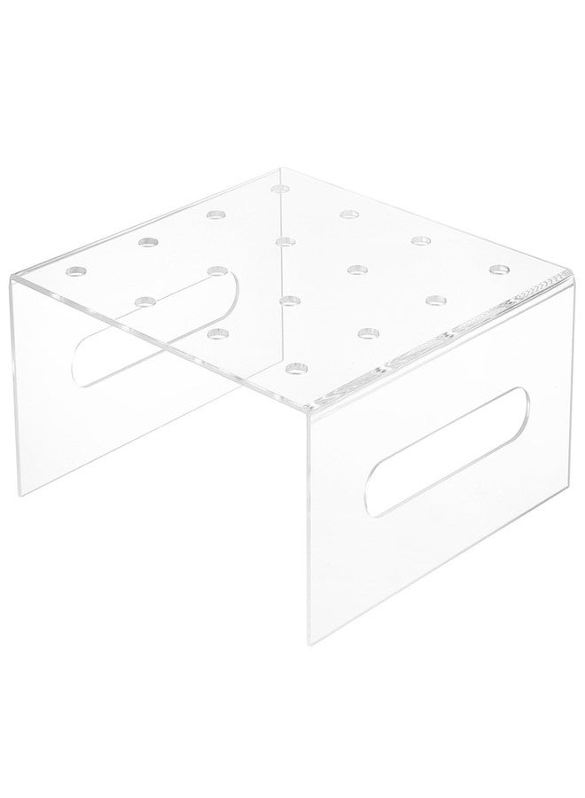 Hemoton 16-Hole Acrylic Push Cake Pop Stand Clear Food Propeller Display Stand Dessert Holder for Parties Home Kitchens 8.5X8.5X3.5 Inches - Image 1