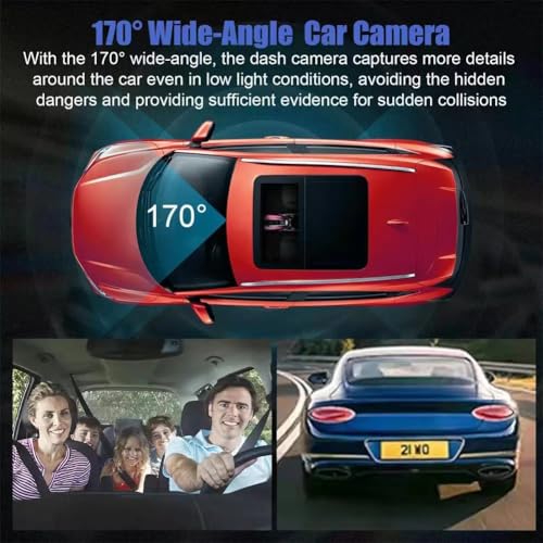 X W EI UNION Dash Camera for Car Security Camera Dash Cam Mini Car Recorder 2 Inch Screen Front and Inside Dual Car Cameras 1080P with WDR, Night Vision, G-Sensor Auto Lock, Loop Recording - Image 5