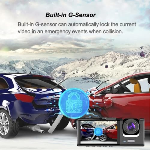 X W EI UNION Dash Camera for Car Security Camera Dash Cam Mini Car Recorder 2 Inch Screen Front and Inside Dual Car Cameras 1080P with WDR, Night Vision, G-Sensor Auto Lock, Loop Recording - Image 4