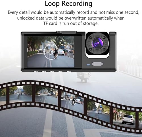 X W EI UNION Dash Camera for Car Security Camera Dash Cam Mini Car Recorder 2 Inch Screen Front and Inside Dual Car Cameras 1080P with WDR, Night Vision, G-Sensor Auto Lock, Loop Recording - Image 3