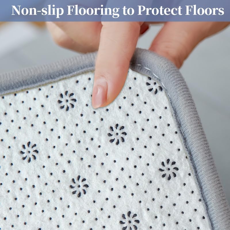 Runmay Memory Foam Bath Mat Large Size 315 by 198 Inches Soft and Comfortable Super Water Absorption NonSlip Thick Machine Wash Easier to Dry for Bathroom Floor Rug Grey - Image 4