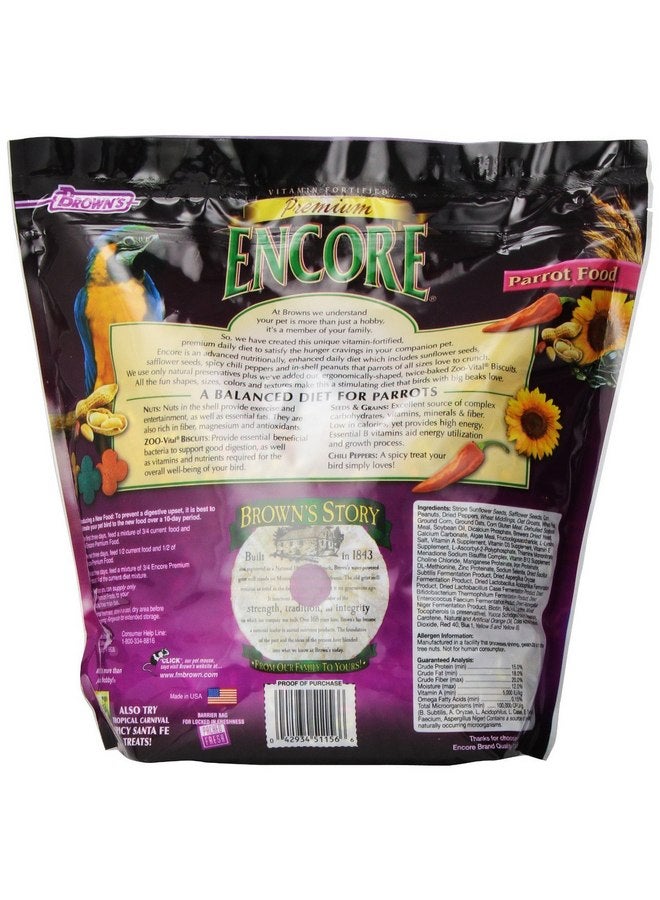 BROWN'S F.M. Brown'S Encore Parrot Food, 4-Pound - Image 2