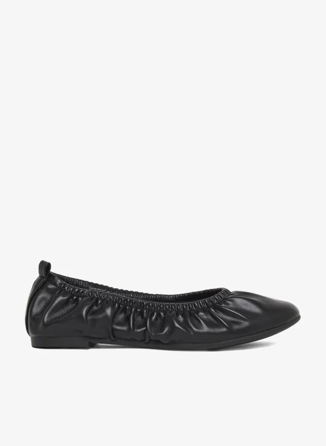 Styli Black Elasticated Ballet Flats